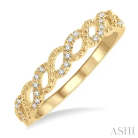 1/10 ctw Entwined Round Cut Diamond Stack Band in 14K Yellow Gold