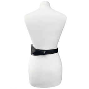 11cm Black Wrap Round Waist Belt with Rings