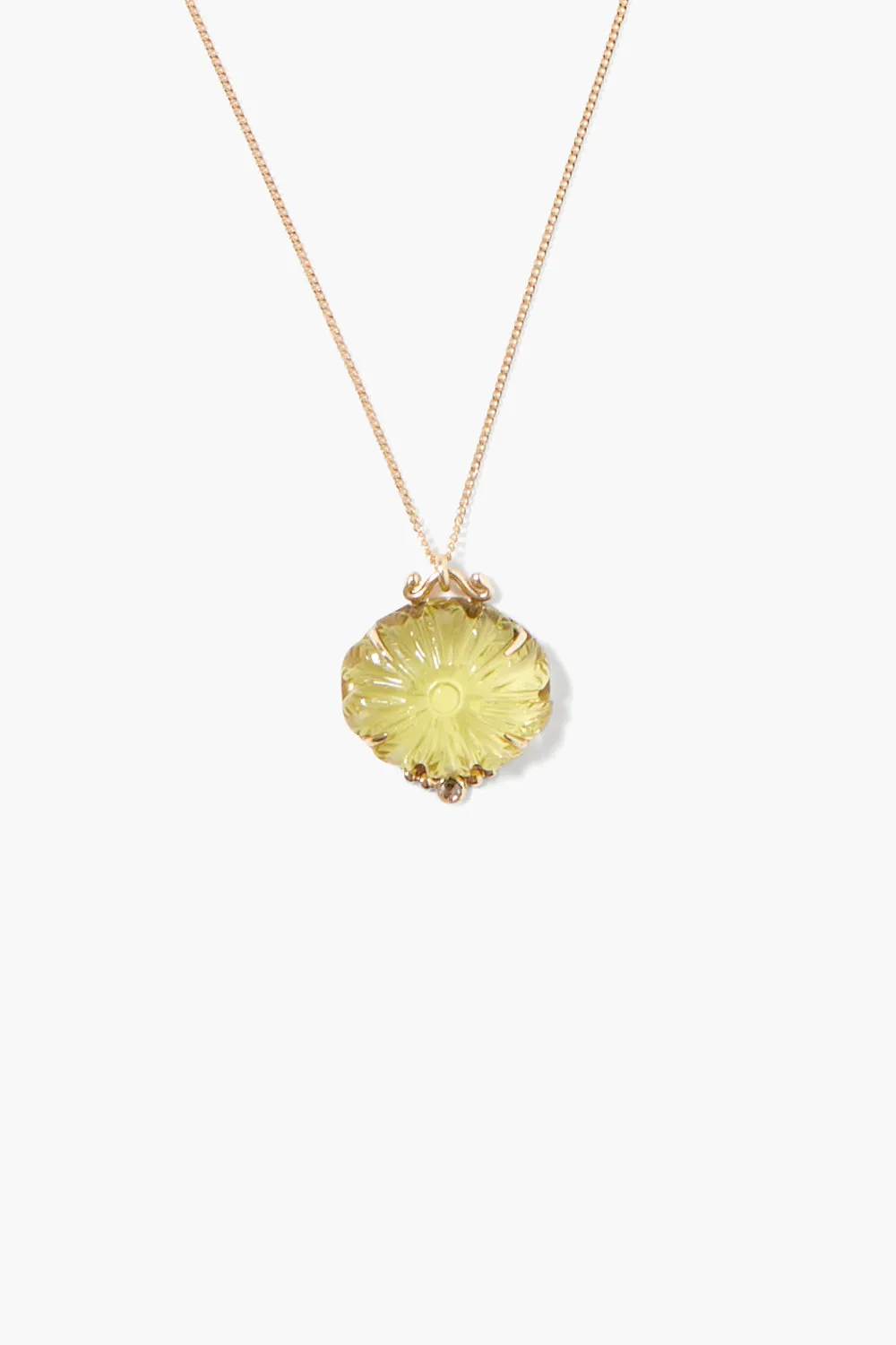 14k Dahlia Necklace Lemon Topaz