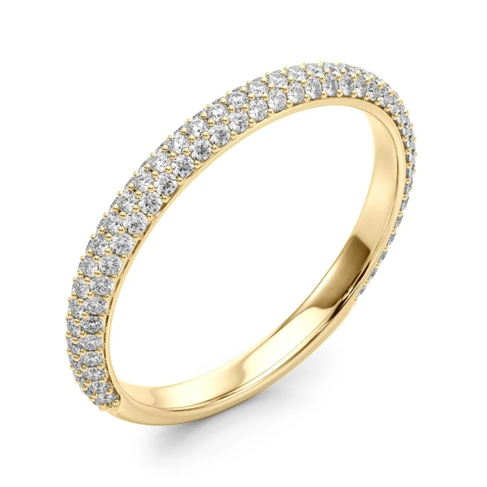 14K Pave Ladies Wedding Band / Stackable Ring