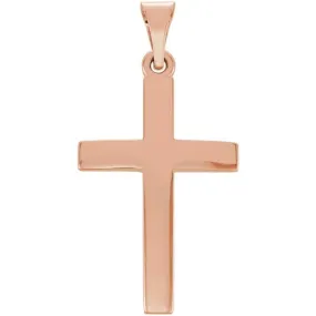 14K Rose 15.2x7.3 mm Cross Pendant