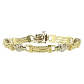 14K Yellow Gold and White Gold Diamond Bracelet