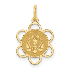 14k Yellow Gold My Confirmation Medal Pendant.