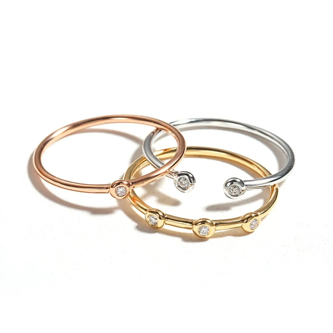 18k Pink Gold Stackable Rings