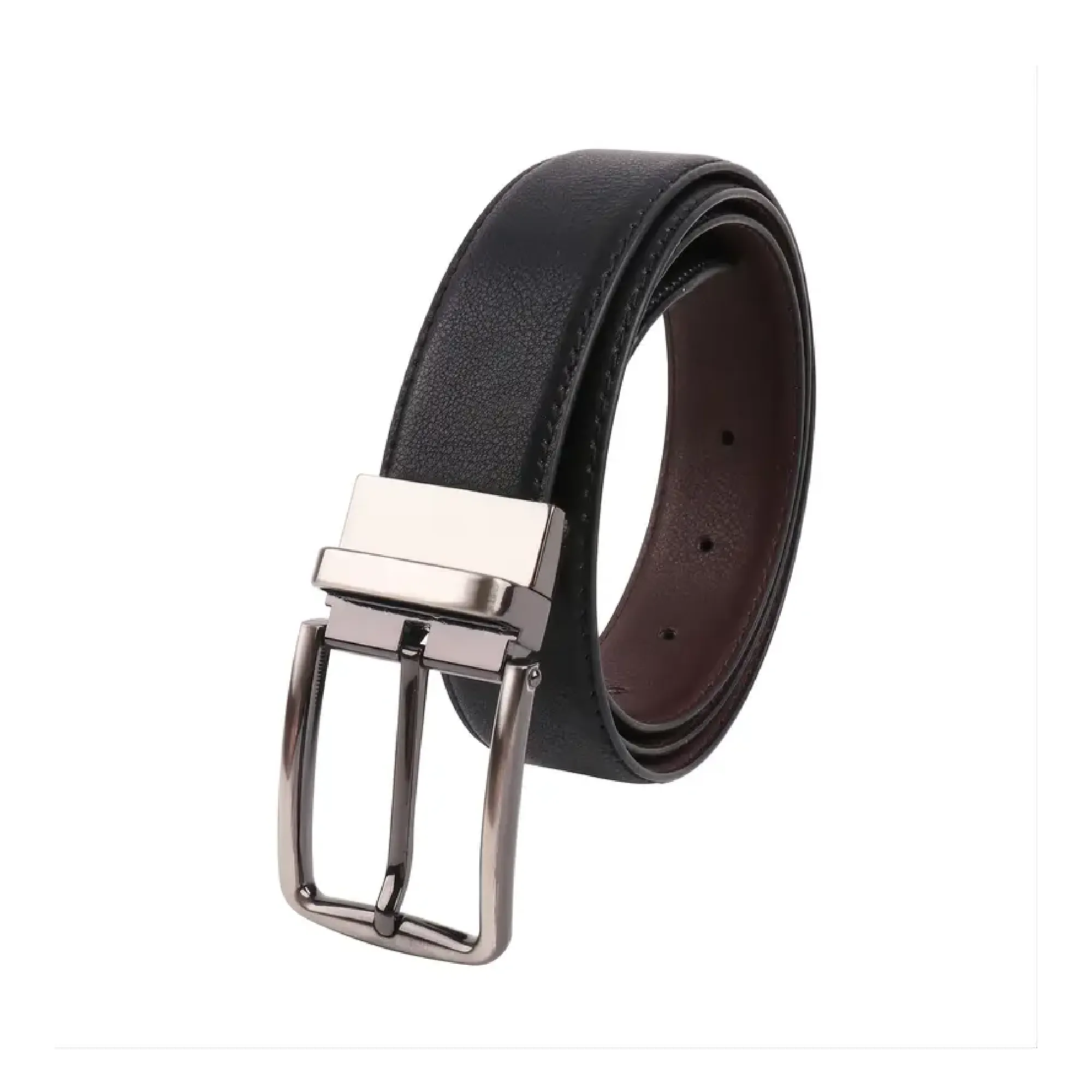 1pc Men's Fashionable Casual PU Leather Rotor Buckle Double-sided Belt For Jeans , Ideal choice for Gifts