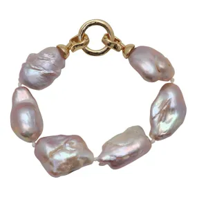 205-02-G | STONE PEARL BRACELET (PINK ON GOLD)