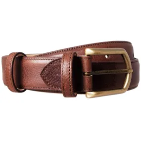 34 mm Antique Buckle Leather Belt Brown