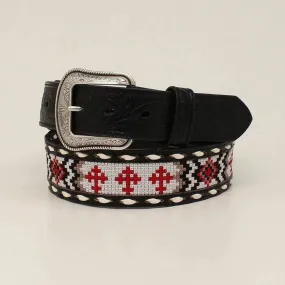 3D Belt Company Men's Black Cross Inlay Belt