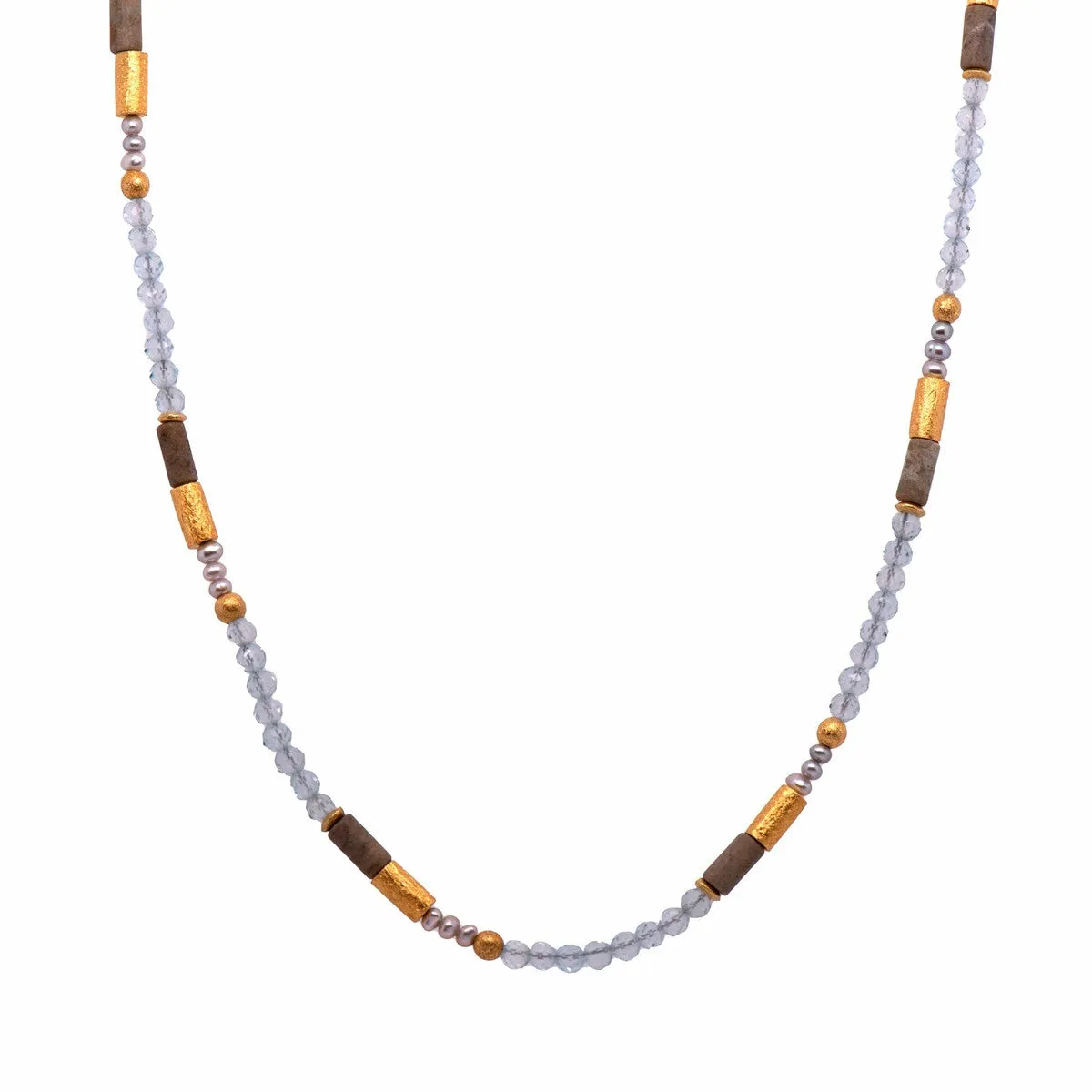 3mm Blue Topaz 24K Gold Vermeil Necklace