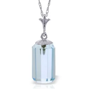 4.5 Carat 14K Solid White Gold Necklace Bullet Cut Blue Topaz