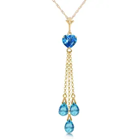 4.75 Carat 14K Solid Yellow Gold Phoenix Hope Blue Topaz Necklace