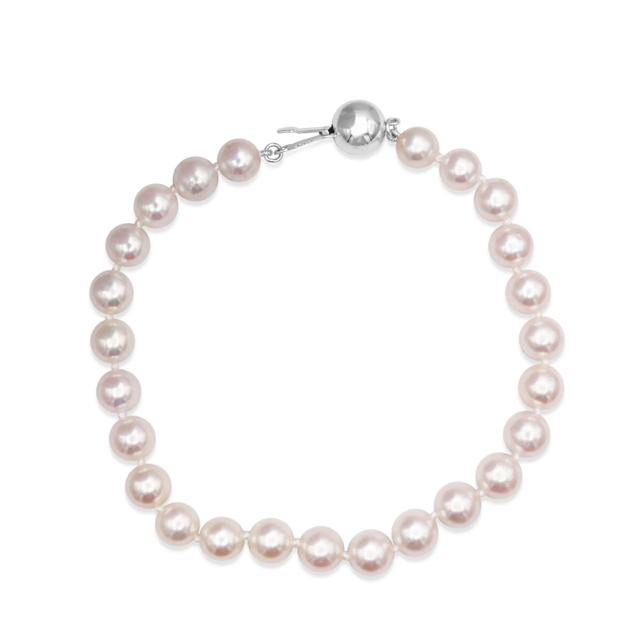 6-6.5mm Akoya Cultured Pearl Bracelet - 18ct White Gold Ball Clasp