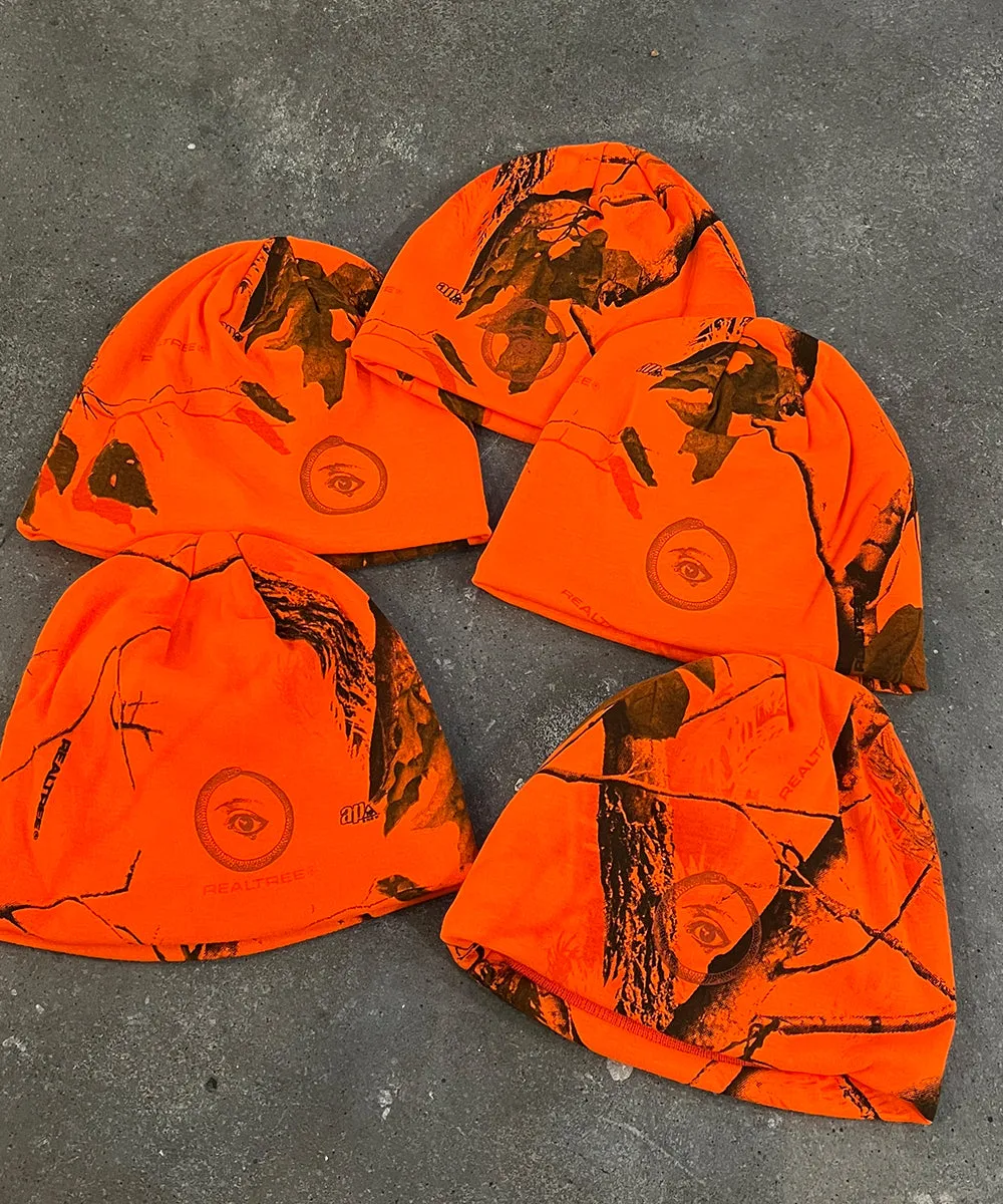 8" licensed camo beanie - ORANGE EYE4