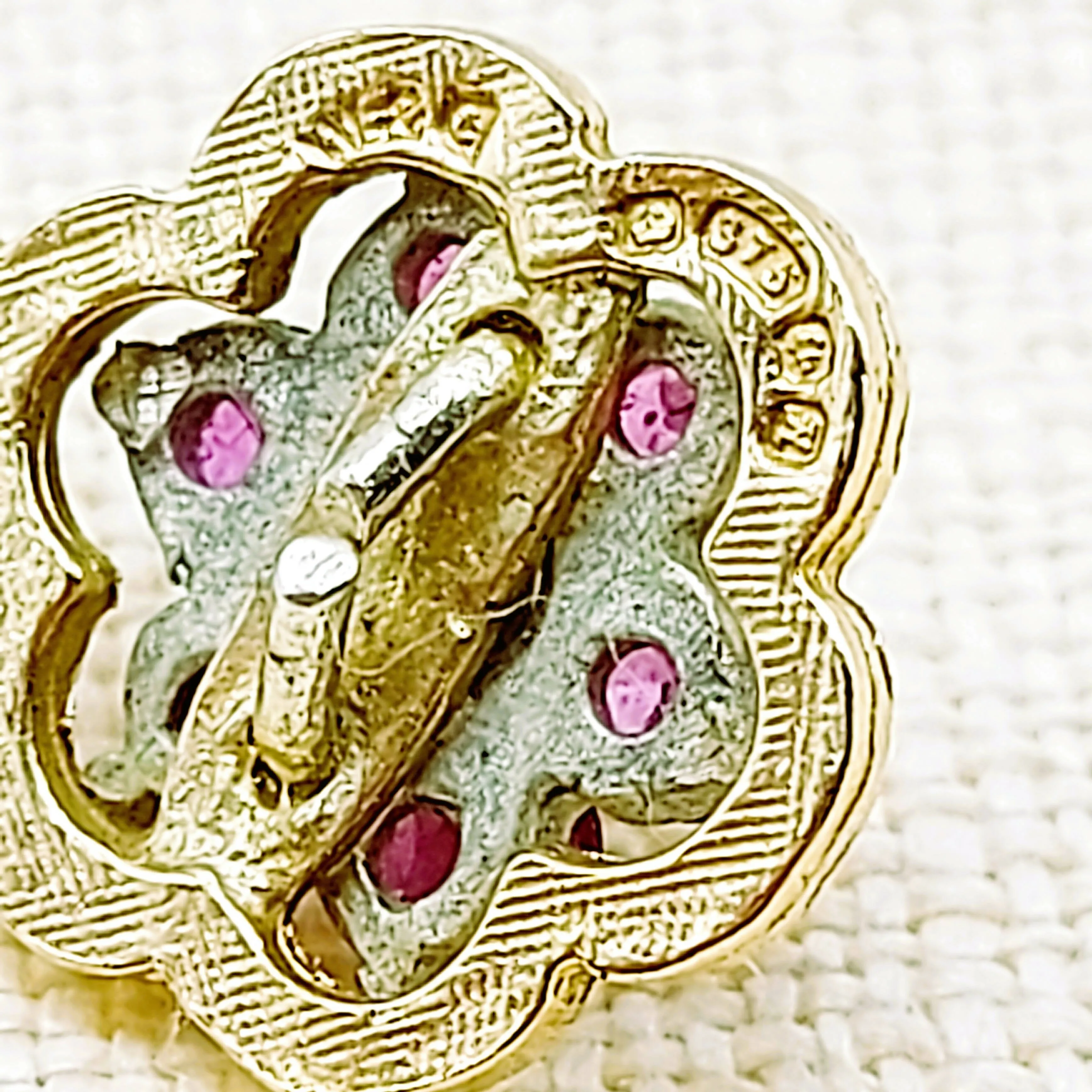 9ct Gold, Diamond & Ruby Pendant & Chain