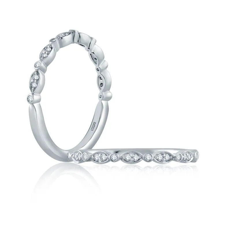 A.Jaffe Stackable Rings Marquise and Round Shape Diamond Stackable Half Circle Band WR1055/10