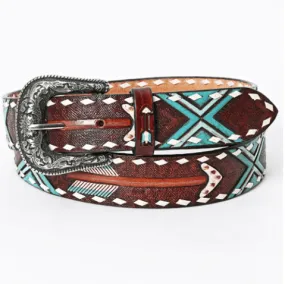 American Darling Arrow Hand Tooled & Painted Leather Belt ADBLF104