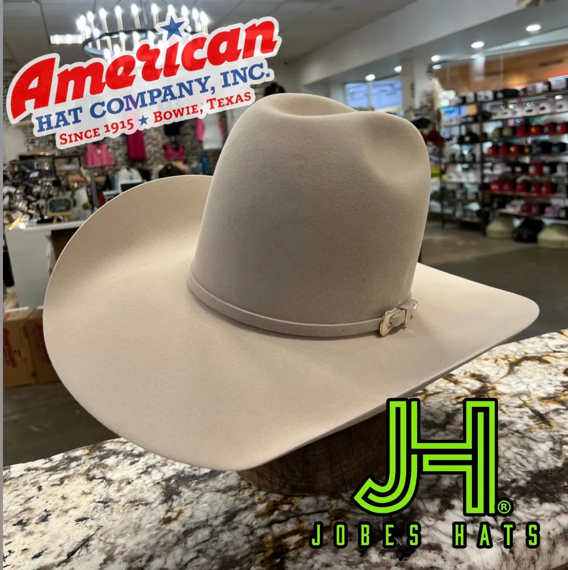 American Hat Co Felt 10X Silver Belly  7” Tall Crown 4" 1/4 Brim