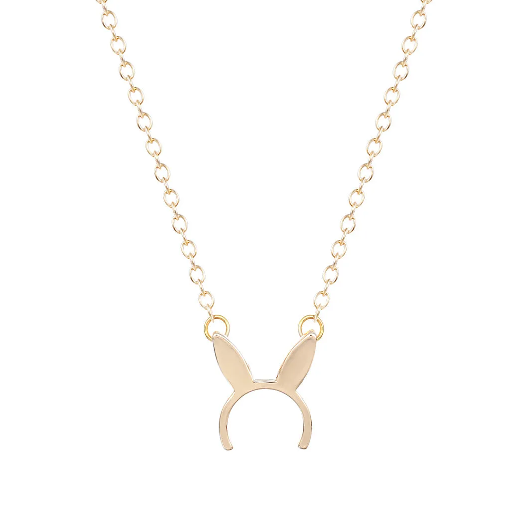 Animal Rabbit Ear Pendant Clavicle Necklace Female