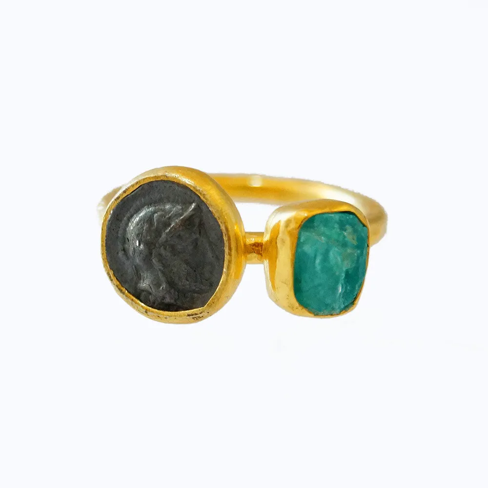 Apatite Roman Stack ring