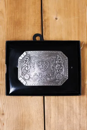 Ariat Rectangle Floral Belt Buckle