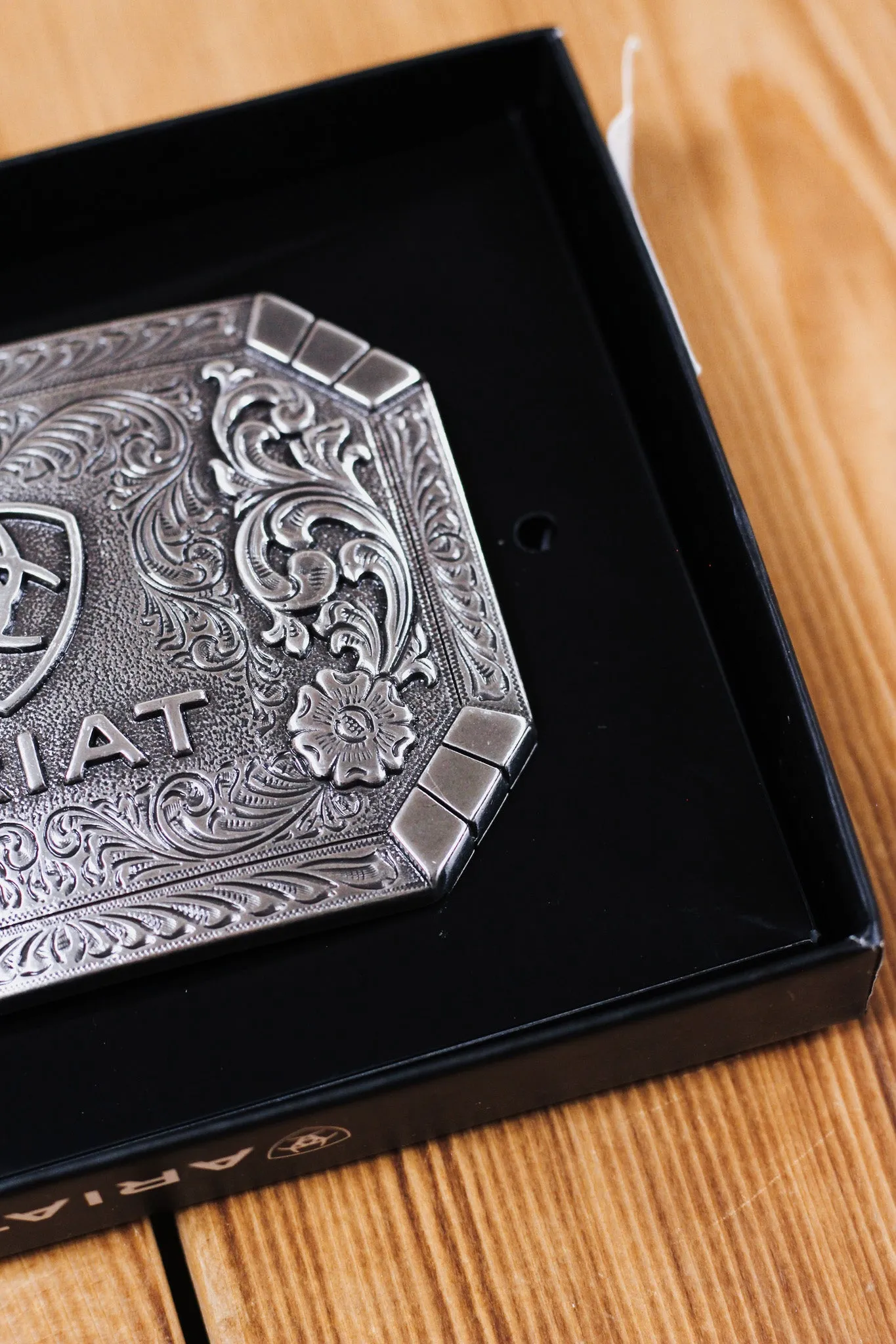 Ariat Rectangle Floral Belt Buckle