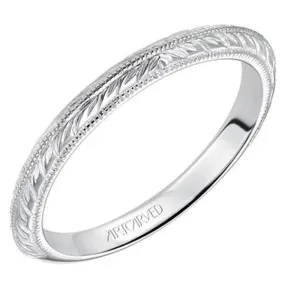 Artcarved "Imani" Knife Edge Engraved Wedding Band