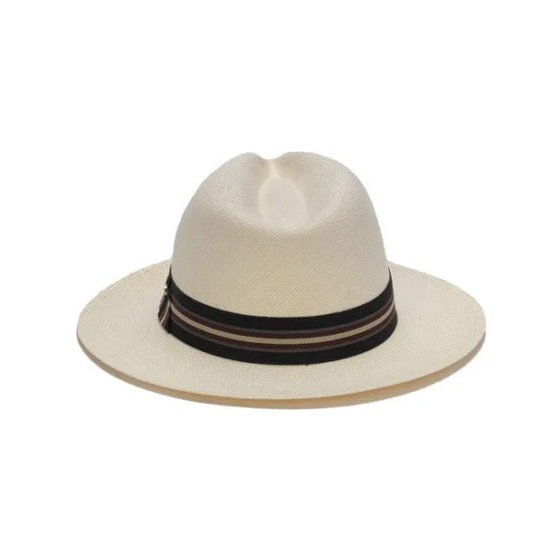 Austral Hats - White Panama Hat with Tri-Tone Stripe