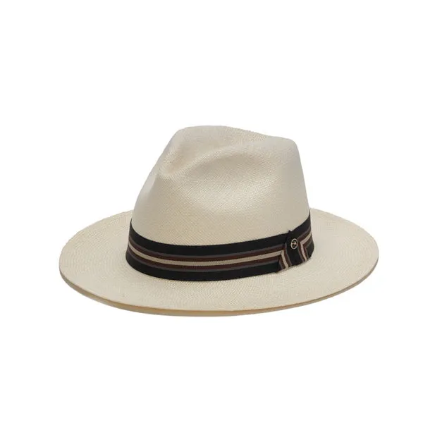 Austral Hats - White Panama Hat with Tri-Tone Stripe