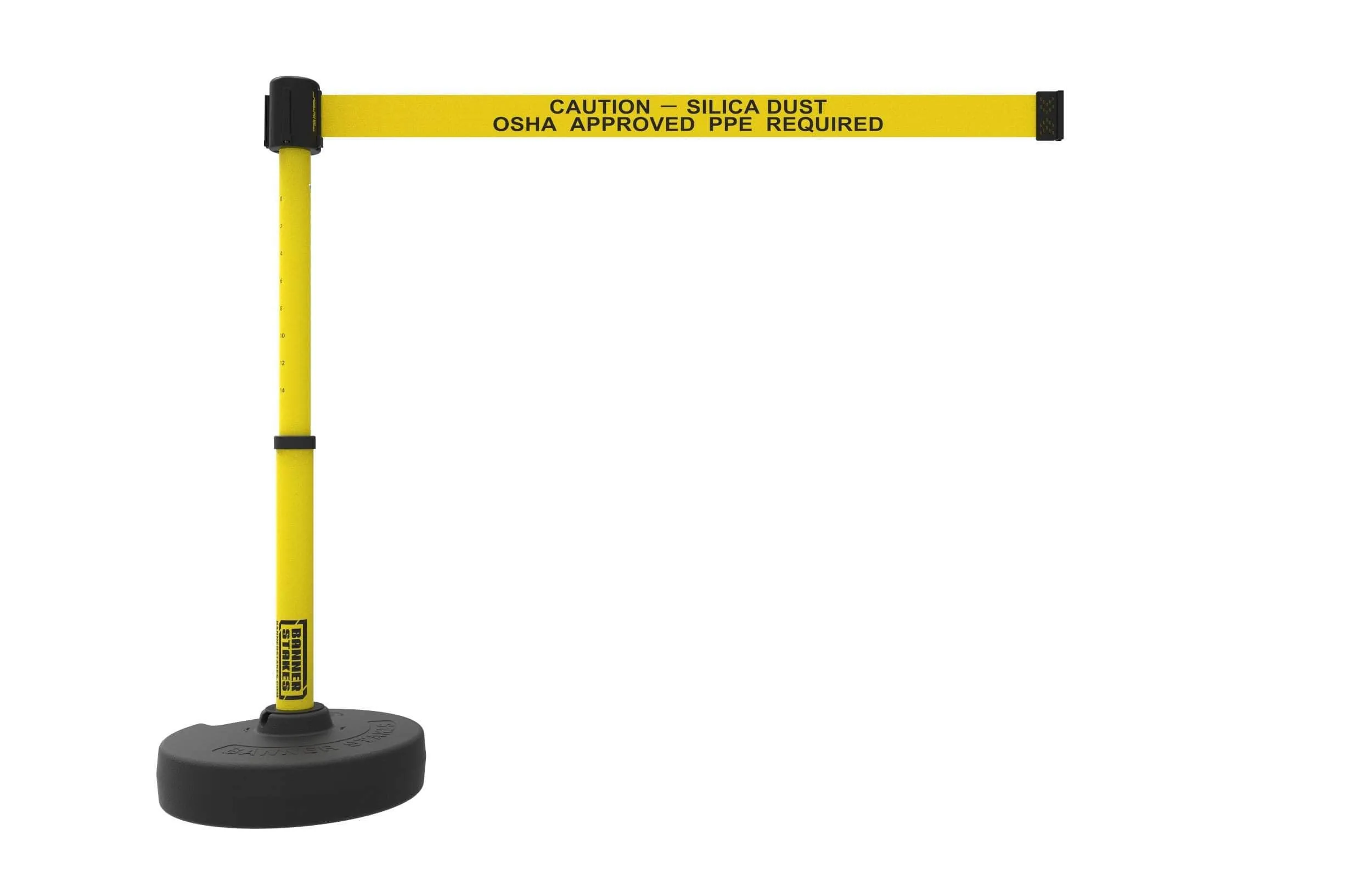 Banner Stakes PLUS Line Stanchion with 15 ft Belt Head, Stake, and Base