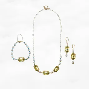 Baroque Pearl Palatial Necklace Bracelet and Earrings Set