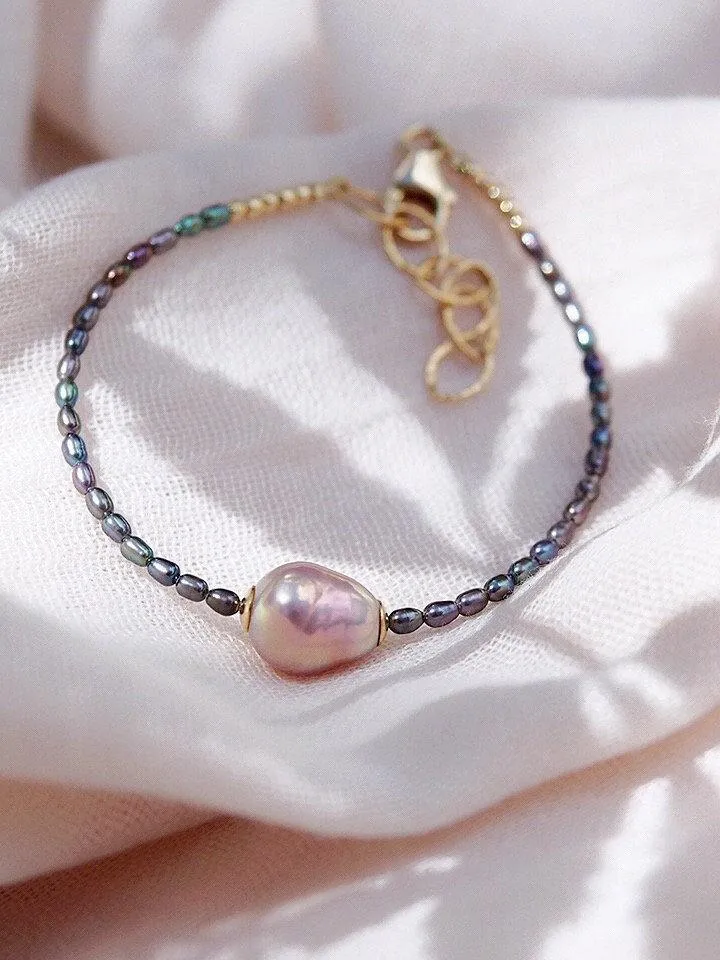 Baroque Pink Pearl Bead Bracelet - Kaimalie