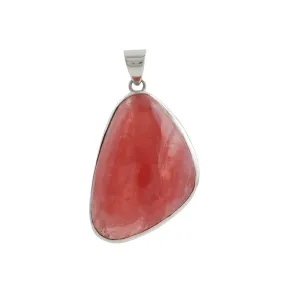 Beguiling Asymmetric Rhodochrosite x Silver Pendant