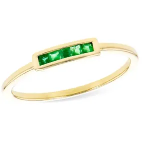 Ben Garelick Five Stone Channel Set Emerald Ring