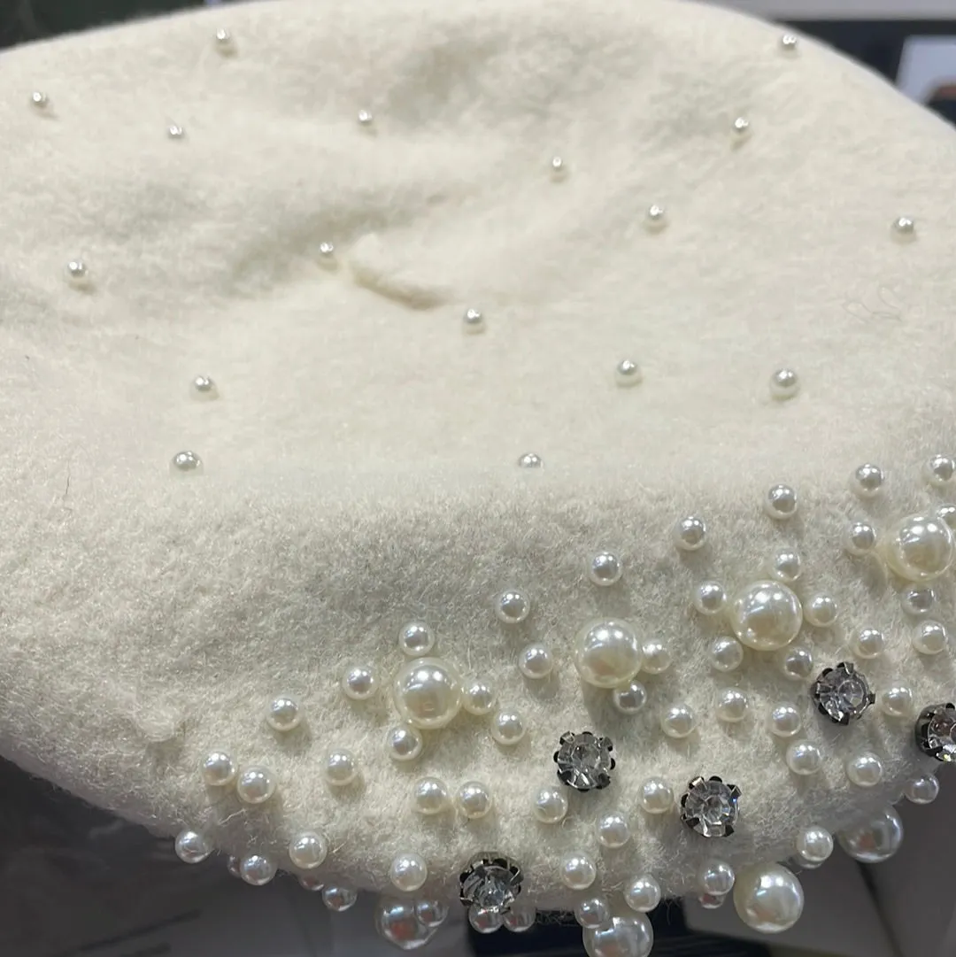 Beret Pearl Stones embellished