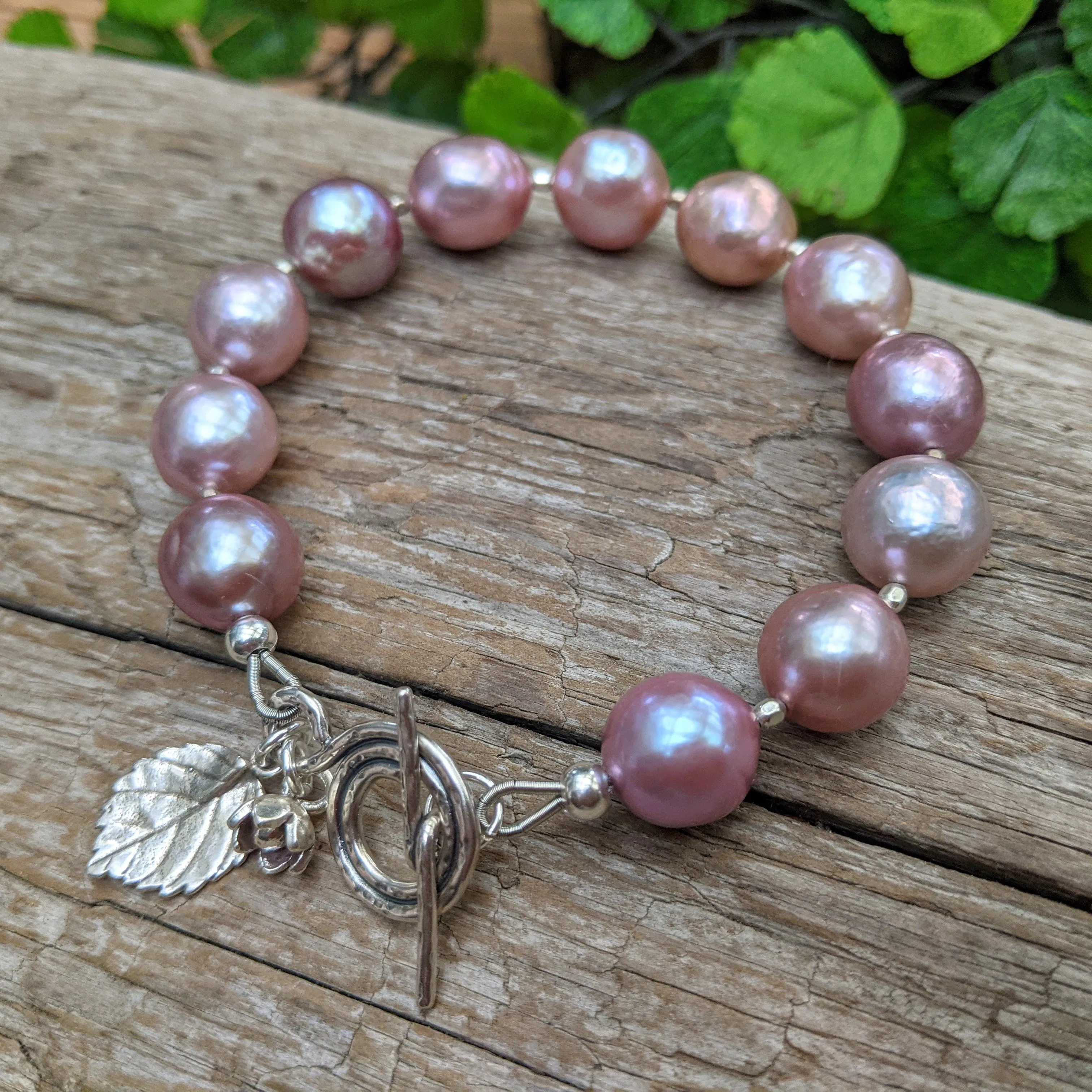 Big, Pink Edison Pearl Bracelet