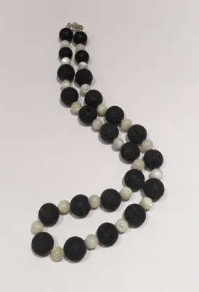 Black Lava Bead Necklace