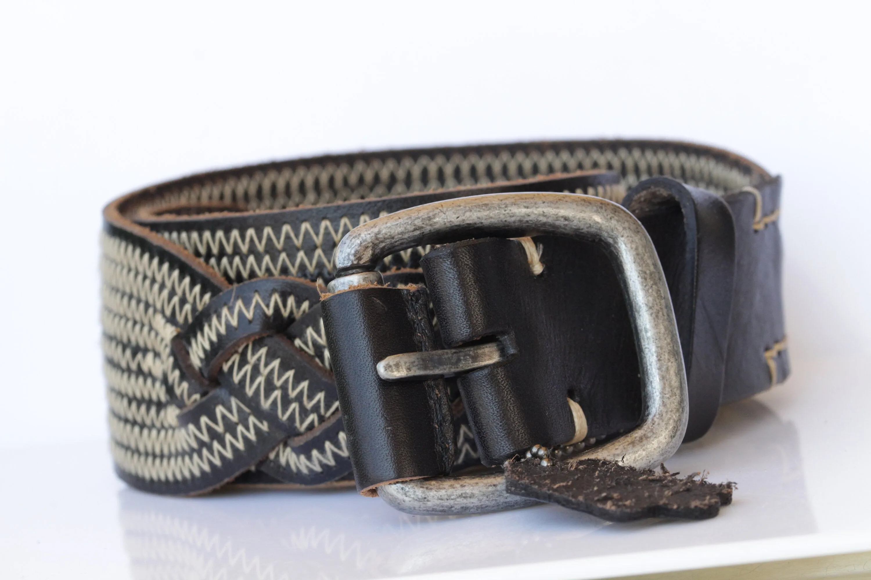 Black leather belt