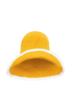 Bloom line crochet sun hat in canary yellow