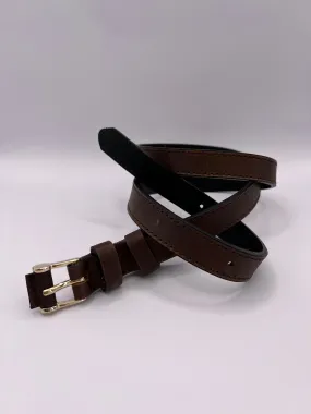 Brown Belt Double Loop with Gold Adornment