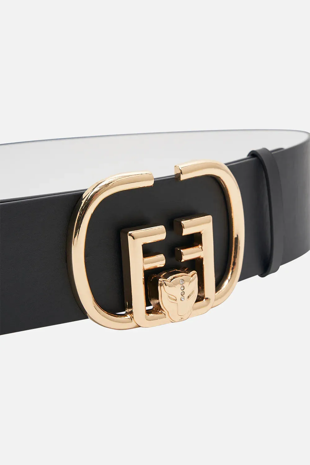 CAMILLA REVERSIBLE BUCKLE BELT IN SOLID WHITE / BLACK