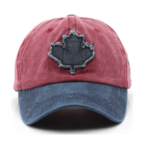 Canada Embroidery Maple Leaf Red and Blue Adjustable Baseball Cap 加拿大刺繡楓葉紅藍可調節棒球帽 KCHT2346