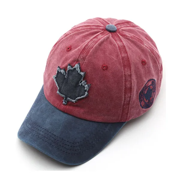 Canada Embroidery Maple Leaf Red and Blue Adjustable Baseball Cap 加拿大刺繡楓葉紅藍可調節棒球帽 KCHT2346