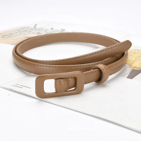 Caramel Women Thin Waist Leather Belt 焦糖色女士細腰皮帶 KCBELT1118