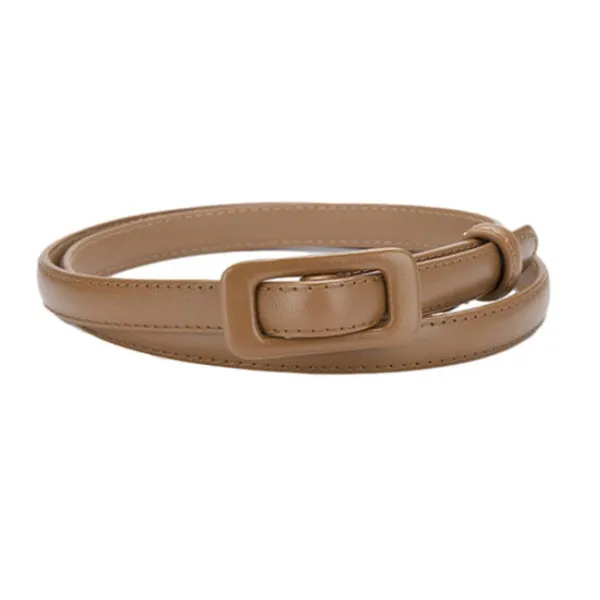 Caramel Women Thin Waist Leather Belt 焦糖色女士細腰皮帶 KCBELT1118