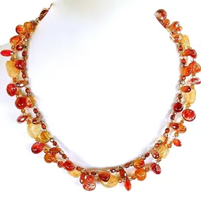 Celosia: 16.5" Orange Necklace