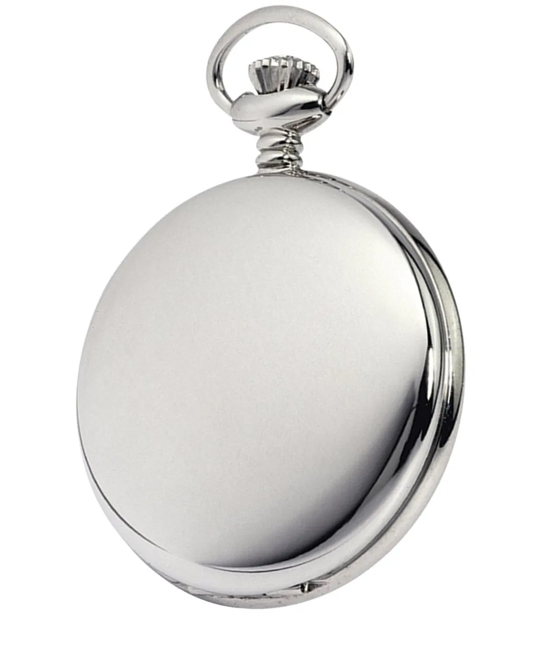 Chrome Half Hunter Blue Face Pocket Watch by Burleigh with Stand CHR1973