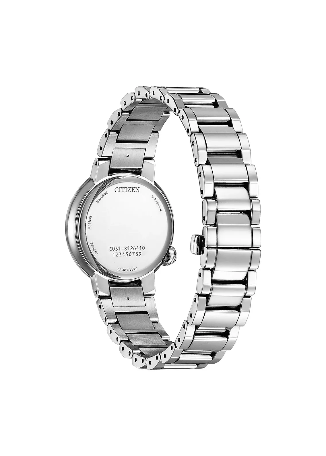 CITIZEN LADIES ECO-DRIVE 1xDIAMOND STAINLESS STEEL BRACELET EM0910-80N