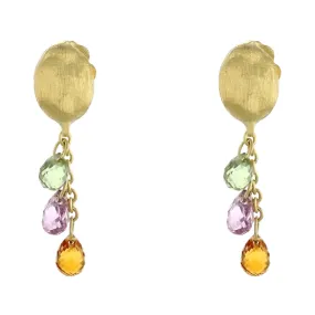 Citrine, Amethyst, and Quartz Briolette Earrings