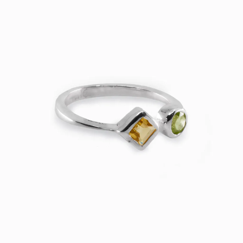 Citrine and Peridot Ring