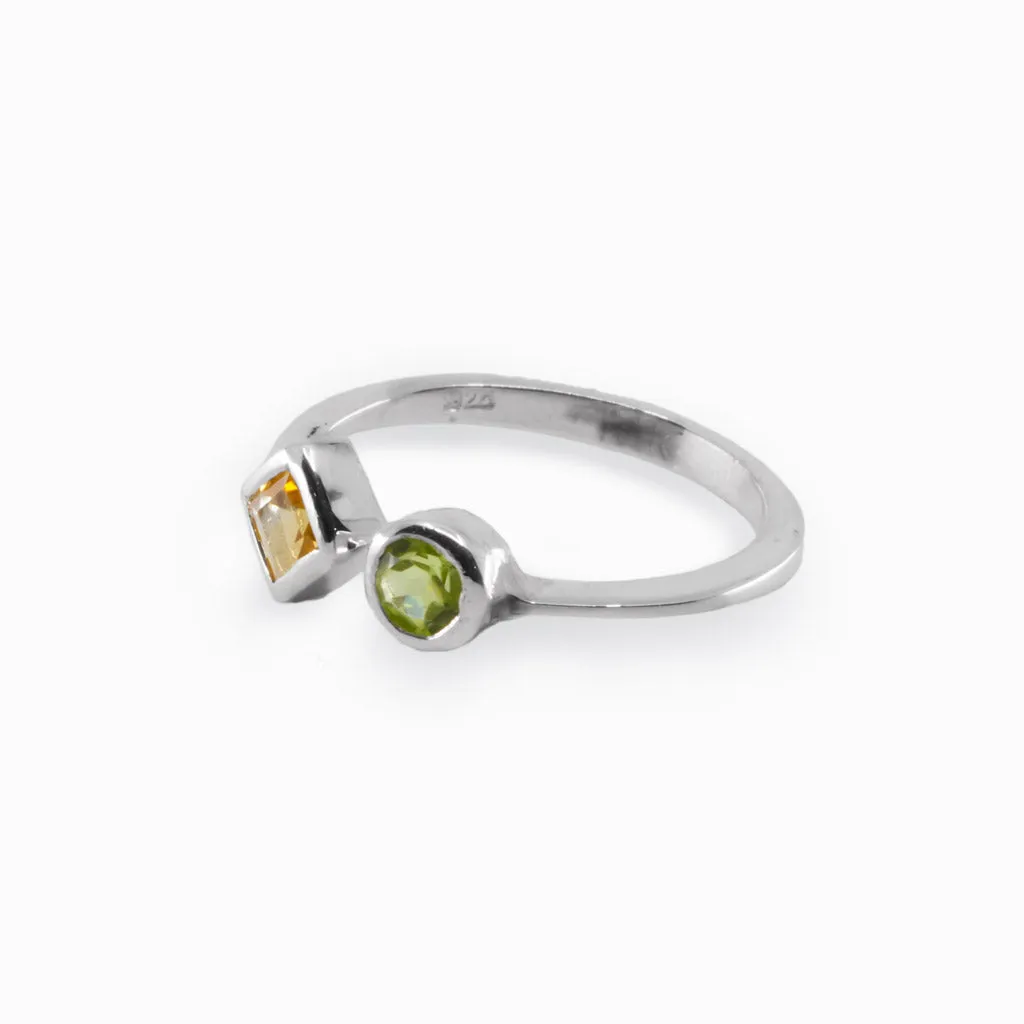 Citrine and Peridot Ring